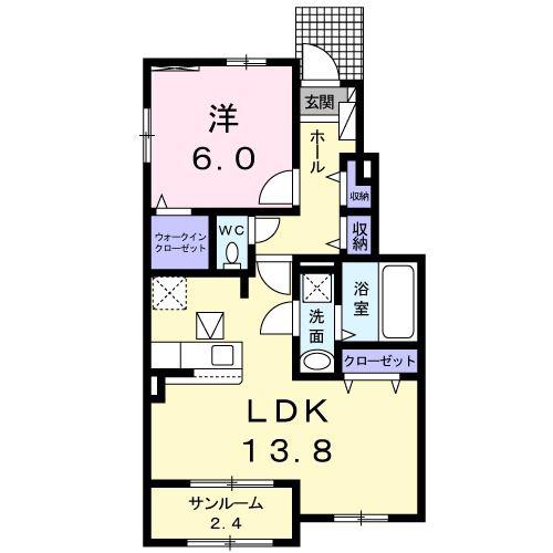 M-フォレストI(1LDK/1階)の間取り写真