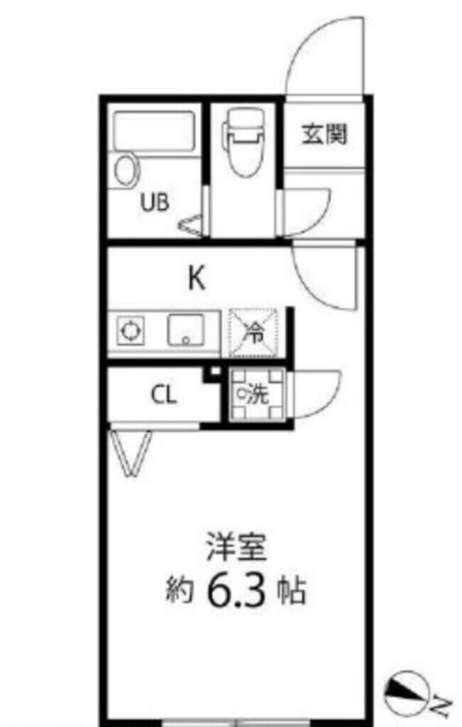 ブランシェ笹塚(1K/3階)の間取り写真
