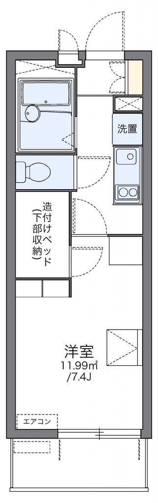 レオパレスレインボーステイツ(1K/2階)の間取り写真