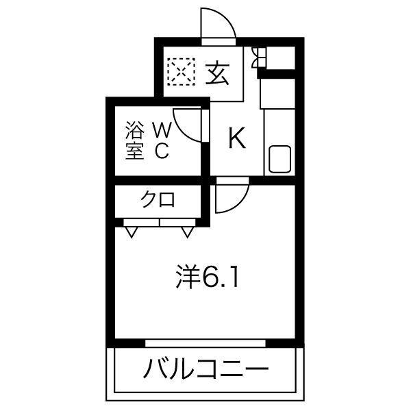 ESハイツ(1K/6階)の間取り写真