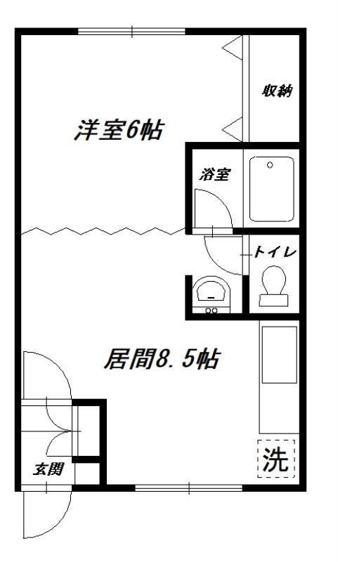エクセレンス(1DK/1階)の間取り写真