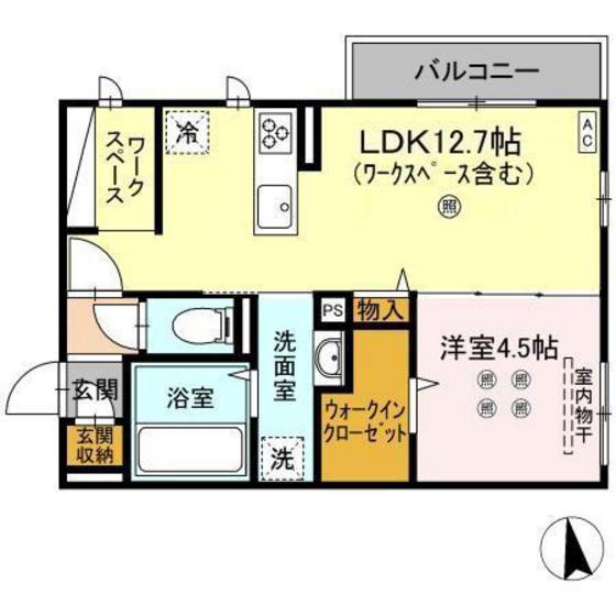 ハムステッドガーデン(1LDK/3階)の間取り写真