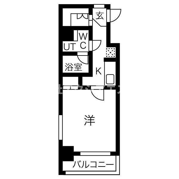 プラムコート(1K/7階)の間取り写真