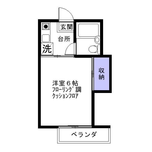 たかはらハイム(1K/2階)の間取り写真