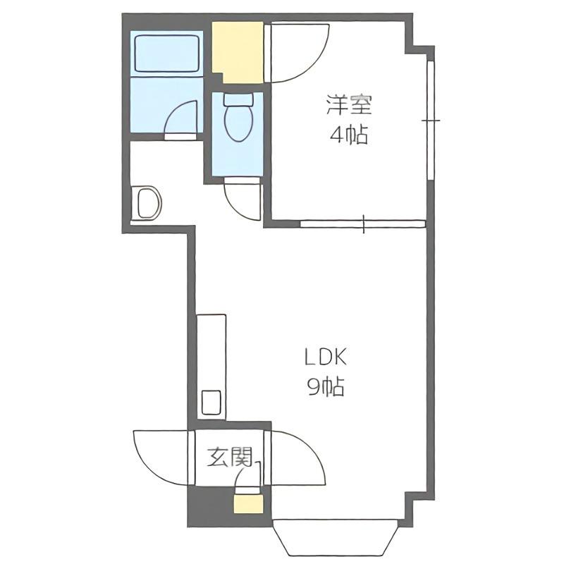 プレイズ中の島(1LDK/3階)の間取り写真