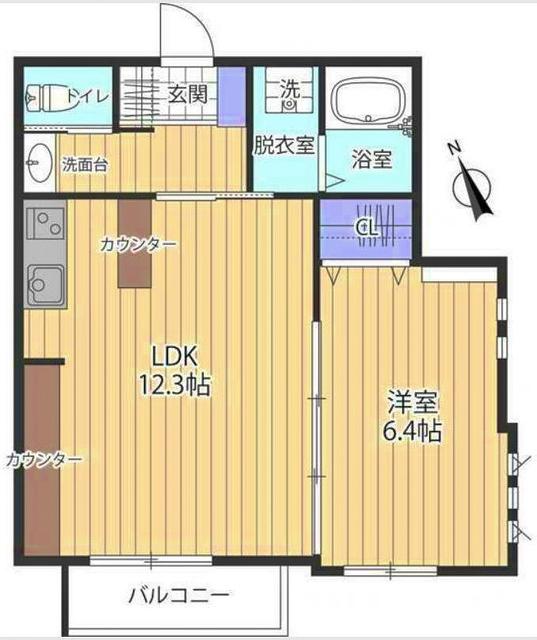 ルーエ多摩(1LDK/2階)の間取り写真