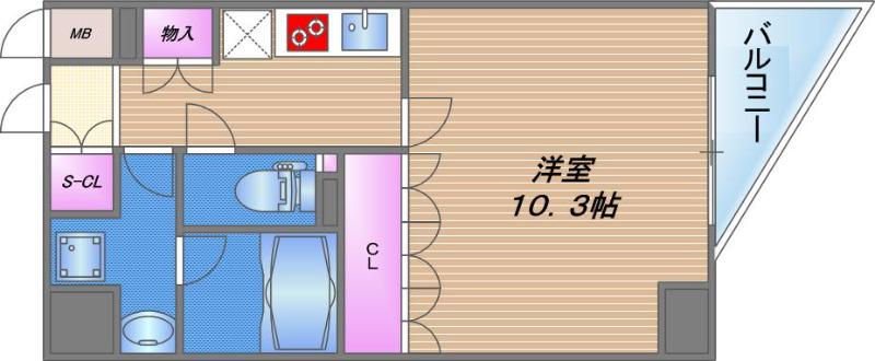ビエラコート内久宝寺(1K/4階)の間取り写真