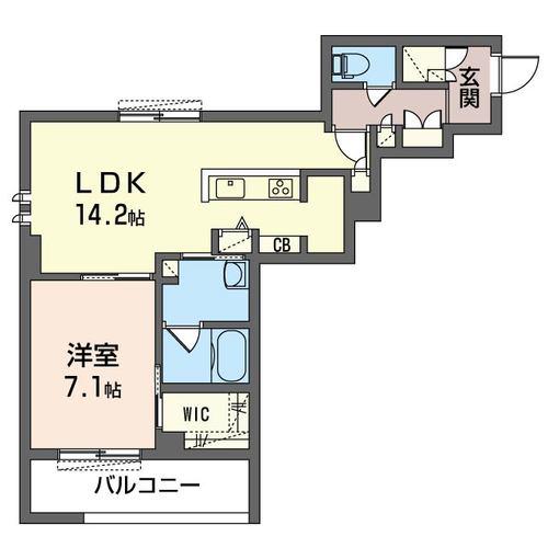 GRANDIS(1LDK/4階)の間取り写真