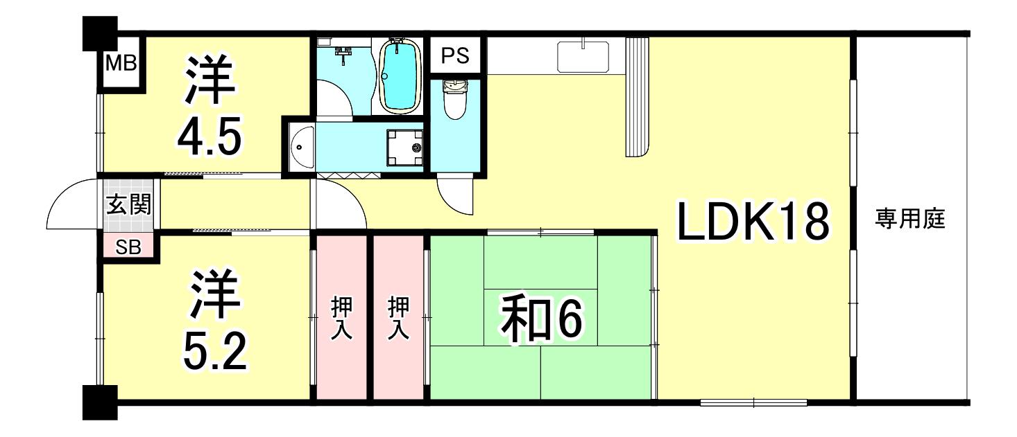 ハイツジェームス山(3LDK/3階)の間取り写真