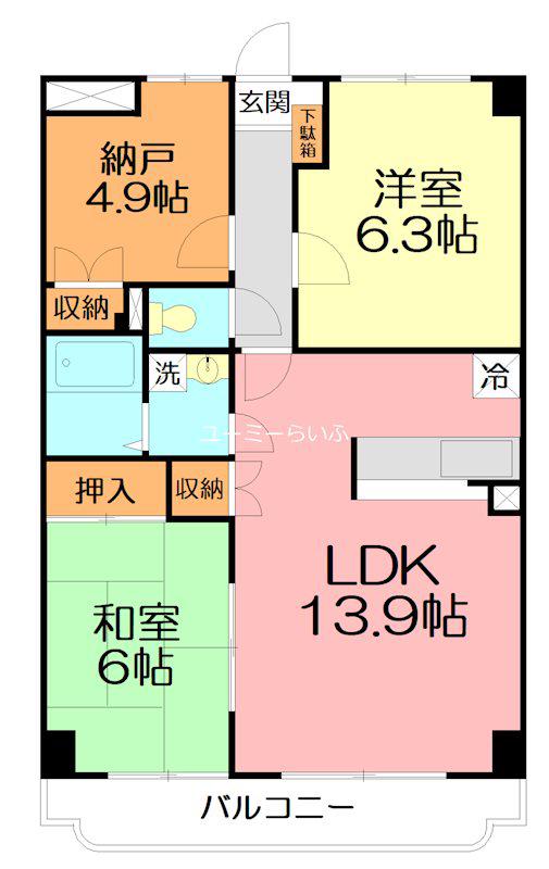 パークロイヤルヒルズ(2SLDK/1階)の間取り写真