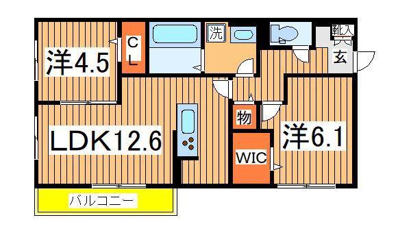 メゾン・エール(2LDK/2階)の間取り写真