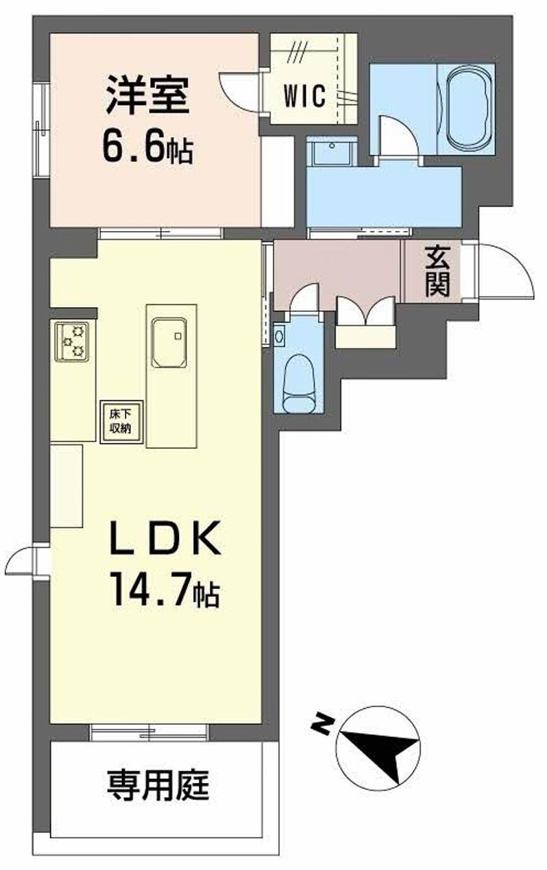 CASA ニックスV(1LDK/1階)の間取り写真