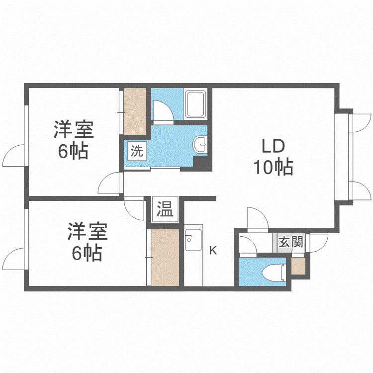 フラット28(2LDK/2階)の間取り写真