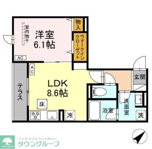 ヴェルレガーロ(1LDK/1階)の間取り写真