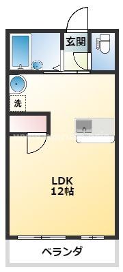 メゾンドU(ワンルーム/4階)の間取り写真