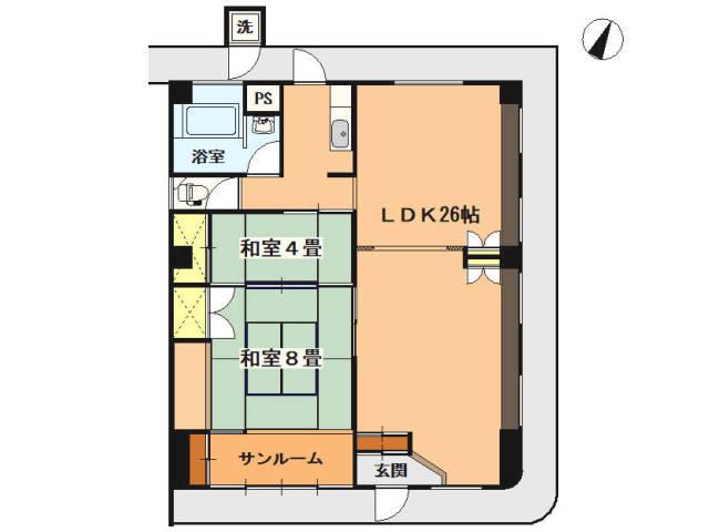 ファイブパレス(2LDK/1階)の間取り写真