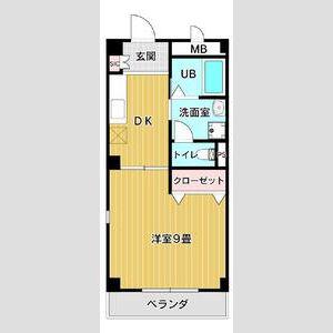 ウイング21(1DK/1階)の間取り写真