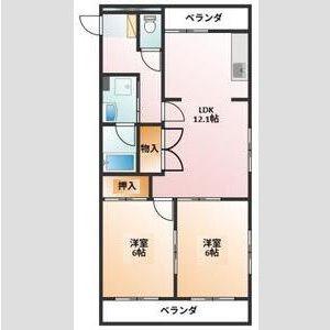 メゾンドール西町(2LDK/4階)の間取り写真