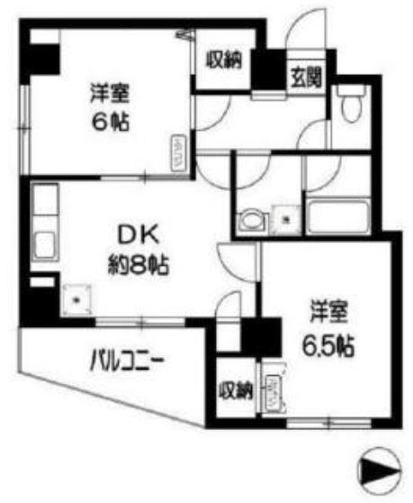EVER GRACE(2DK/7階)の間取り写真