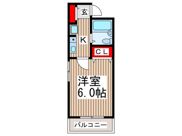 三郷FLATS(1K/2階)の間取り写真