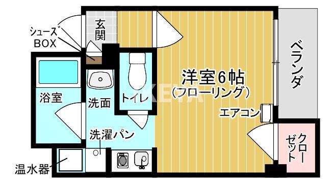 桂STENROKU(ワンルーム/10階)の間取り写真