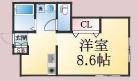 ヴァンベール須磨浦通(1K/2階)の間取り写真