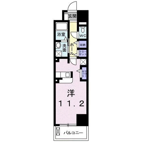 HANY TOWER(1K/7階)の間取り写真
