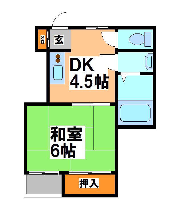 メゾンドールFT(1DK/1階)の間取り写真