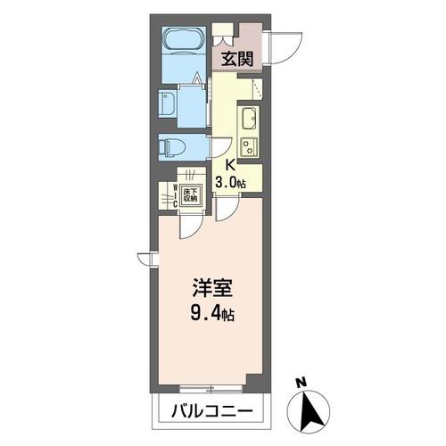 NEWRICHVI(1K/2階)の間取り写真