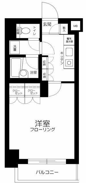 菱和パレス上馬(1K/4階)の間取り写真