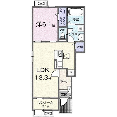 コントレイル(1LDK/1階)の間取り写真