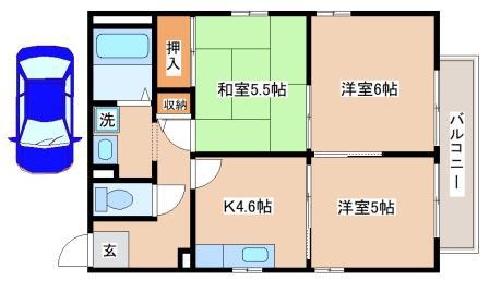 フレグランス千鳥ヶ丘(3K/2階)の間取り写真