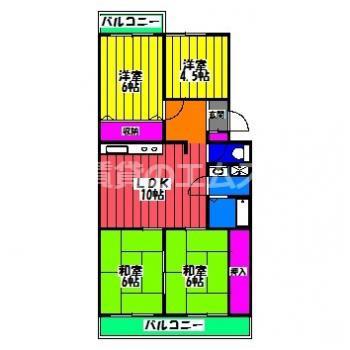 プレリュード東那珂(4LDK/1階)の間取り写真