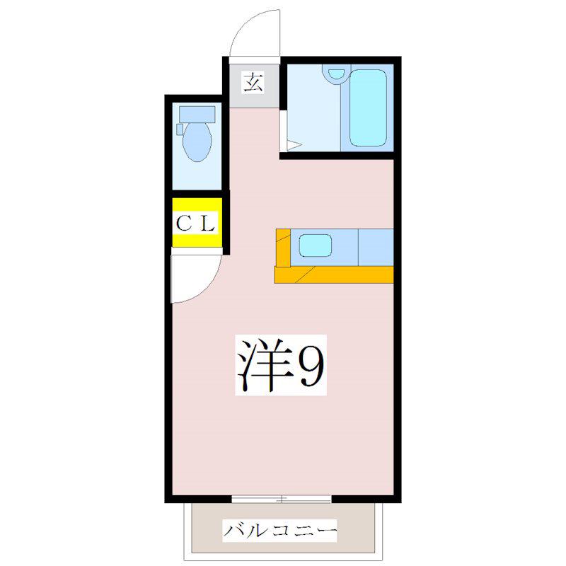 アーバンパレス新屋敷(ワンルーム/3階)の間取り写真
