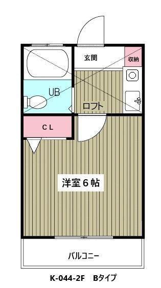 メゾン高橋B棟 (1K/2階)の間取り写真