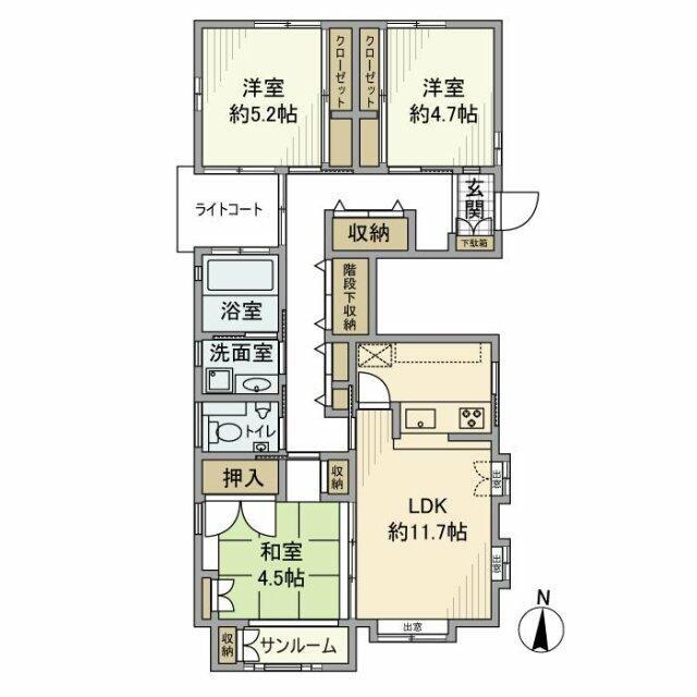 恵比寿戸建(3LDK/1階)の間取り写真
