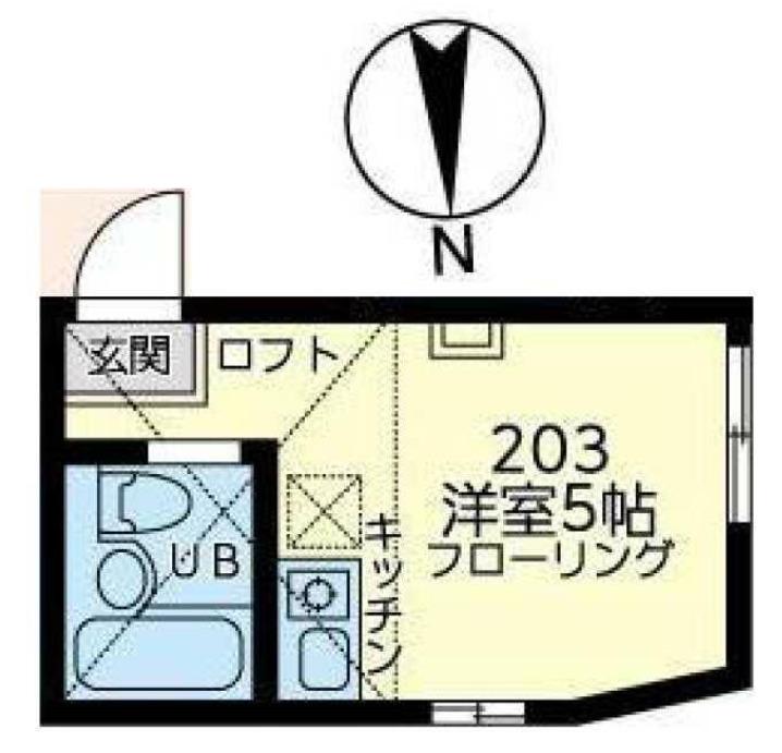 ブルーノート・キャンパス(ワンルーム/2階)の間取り写真
