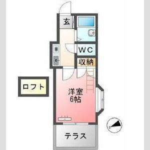 ブライトネス宇都宮(1K/1階)の間取り写真