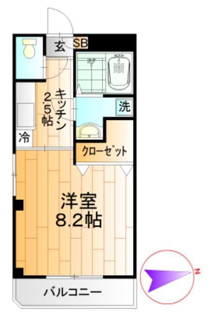 ガーデンコート青葉の森(1K/3階)の間取り写真