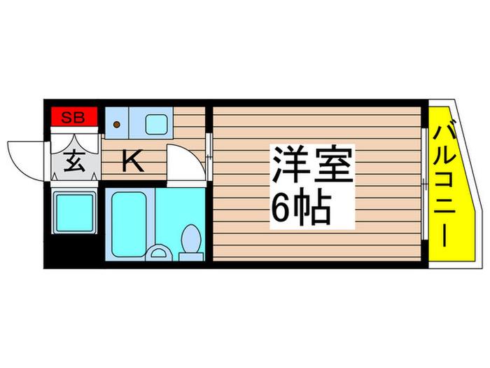 ウィンベルソロ梅島第3(ワンルーム/1階)の間取り写真
