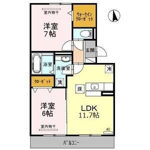 グランドール正徳(2LDK/1階)の間取り写真