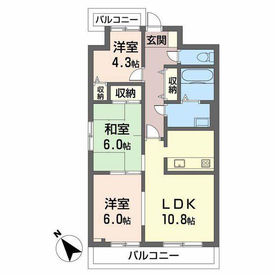 HOMAT2000(3LDK/6階)の間取り写真