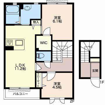 ヴィラーチェ依田橋(2LDK/2階)の間取り写真