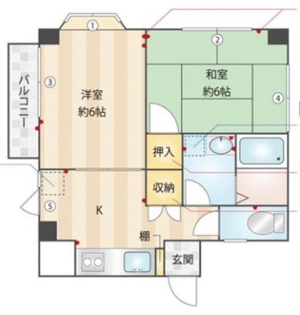 マ・メゾン町田(2DK/3階)の間取り写真