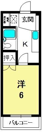 北川マイルーム88(1K/1階)の間取り写真