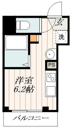 ディアルーム綾瀬(ワンルーム/2階)の間取り写真