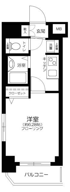 グローバン本所吾妻橋(1K/3階)の間取り写真