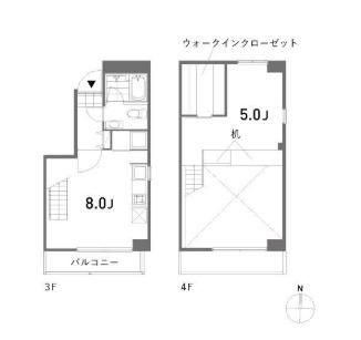 SCALA(1DK/3階)の間取り写真