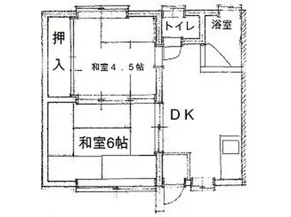 照井コーポ(2DK/1階)の間取り写真