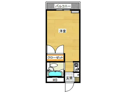 マリオン城北(1K/7階)の間取り写真